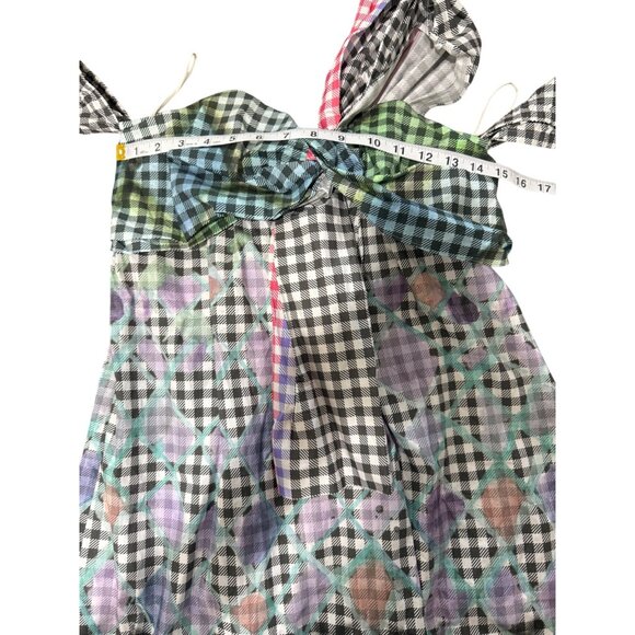 Peter Pilotto Dress Off Shoulder Gingham Abstract Art Up Richard Size 6 NEW - Picture 6 of 8